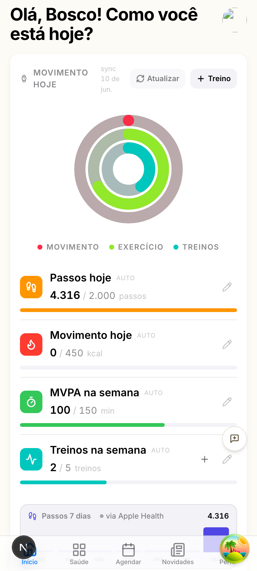 Seu dia em movimento